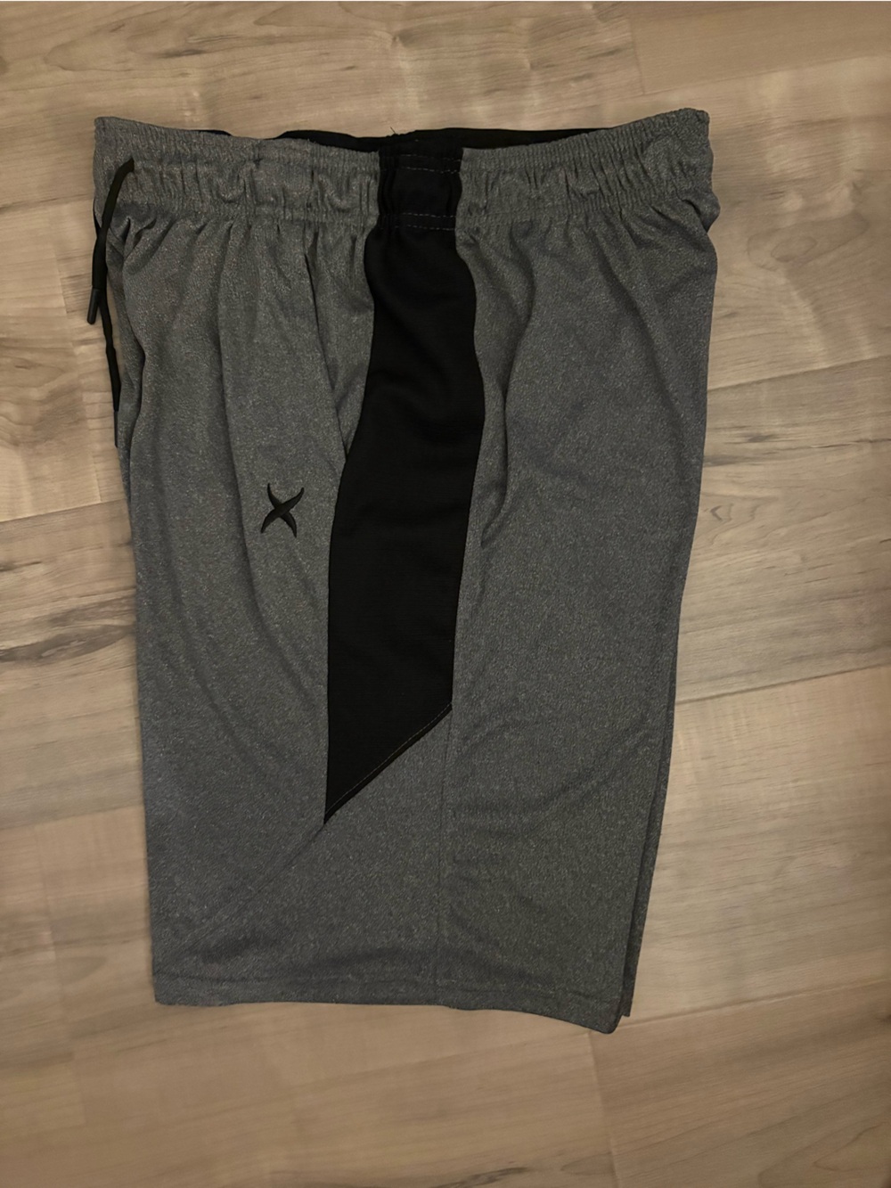 Game Time Gray Shorts with Black Center Panel